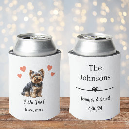 Latas Enfriador de lata de boda de Yorkie personalizado