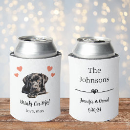 Latas Enfriador de Lata de Bodas de Mascota Labrador Neg