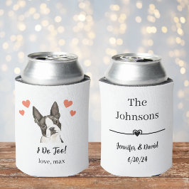 Latas Enfriador de Lata de Bodas de Perro Boston Terrier