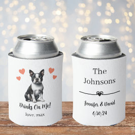 Latas Enfriador de Lata de Bodas Personalizado de Perro 