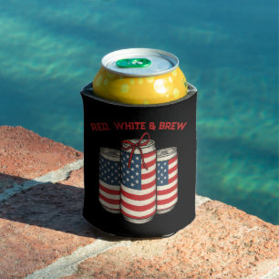 Latas Enfriador de Lata de Cerveza Patriótico Red White