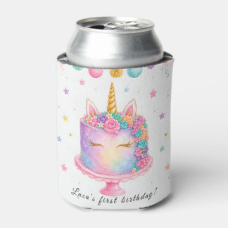 Latas Enfriador de lata de cumpleaños de unicornio