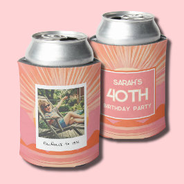 Latas Enfriador de lata de cumpleaños número 40 retro co