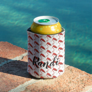 Latas Enfriador de lata de flamenco rosa personalizado