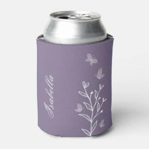 Latas Enfriador de lata de flores simple malva