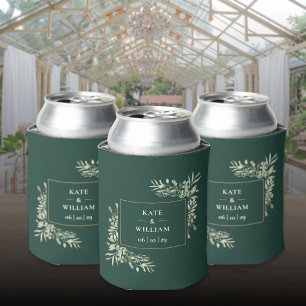 Latas Enfriador de lata de follaje verde esmeralda para 