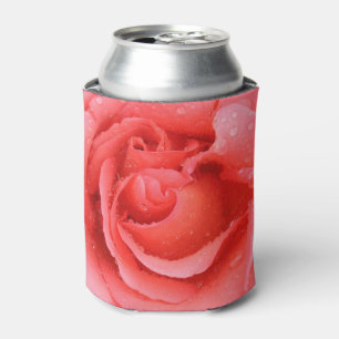 Latas Enfriador de Lata de Gotitas de Agua de Rosa Rosa