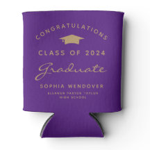 Enfriador de lata de graduación de oro púrpura 202
