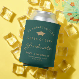 Latas Enfriador de lata de graduación Verde Oro 2026