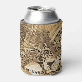 Latas Enfriador de Lata de Leopardo Sepia Salvaje