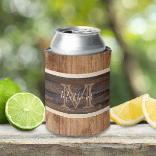 Latas Enfriador de Lata de Monograma de Franja de Tono d