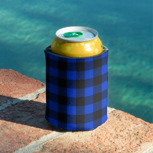 Latas Enfriador De Lata De Plaid De Búfalo Rústico De Mo
