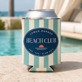 Latas Enfriador de lata de rayas de cabana turquesa Beac