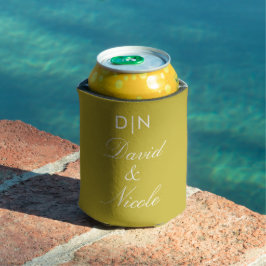 Latas Enfriador de Lata de Texto Personalizado Amarillo
