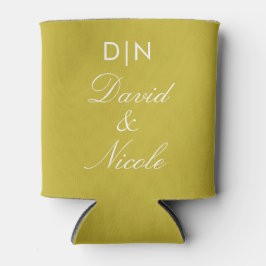 Latas Enfriador de Lata de Texto Personalizado Amarillo