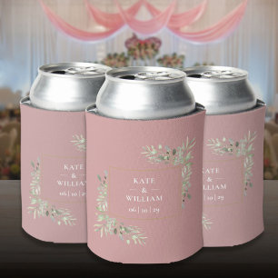 Latas Enfriador de Lata de Verde Foliaje para Boda Dusty