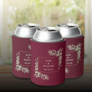 Latas Enfriador de Lata de Verde Follaje para Boda de Bo