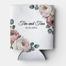 Latas Enfriador de Lata Favor de Boda de Rosa Floral