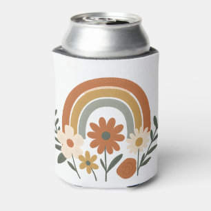 Latas Enfriador de Lata Floral Arcoíris Retro