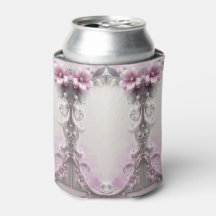 Enfriador de lata floral rosa