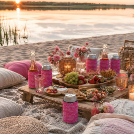 Latas Enfriador de Lata Floral Rosa Rubor