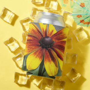 Latas Enfriador de Lata Floral Rudbeckia Amarillo y Bron