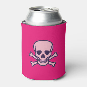 Latas Enfriador de lata fucsia Pink Skull 2 caras