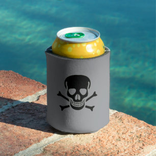 Latas Enfriador de lata gris Black Skull 2 lados