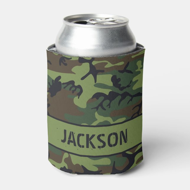 Latas Enfriador de Lata Monogramado de Camuflaje (Lata Anverso)