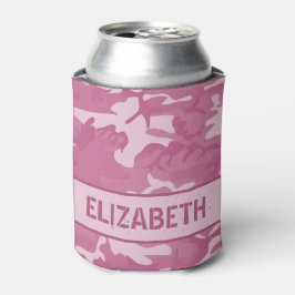Latas Enfriador de Lata Monogramado de Camuflaje Rosa