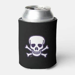 Latas Enfriador de lata negro de calavera y huesos 2 car