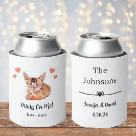 Latas Enfriador de lata para boda de gato personalizado