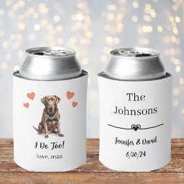 Latas Enfriador de Lata para Boda de Mascota Labrador Ch