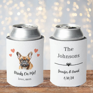 Latas Enfriador de Lata para Boda de Perro Bulldog Franc