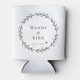 Latas Enfriador de Lata para Boda de Verde Minimalista |