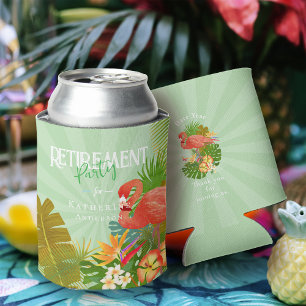 Latas Enfriador de Lata Verde de Jubilación de Flamenco