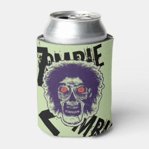 Latas Enfriador de lata verde de ojos naranjas zombie