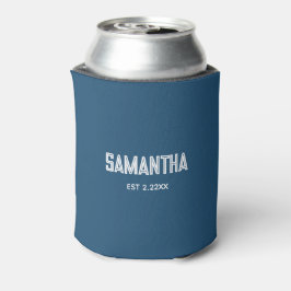 Latas Enfriador de nombre monograma azul y blanco del oc