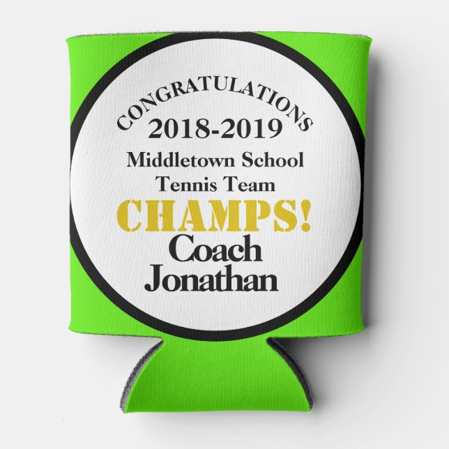 Latas Entrenador del equipo de tenis Enfriador de lata v (Anverso)