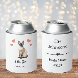 Latas Favor de enfriador de lata de boda de gato siamés
