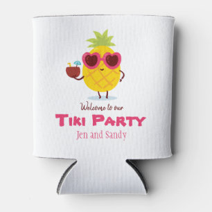Latas Favor de enfriador de lata de piña Tiki Luau 