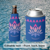 Flor de loto texto personalizado azul Enfriador