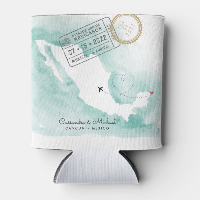 Latas Mapa de México | Cancún | Enfriador (Anverso)