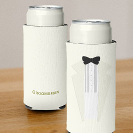 Latas Slim Enfriador de lata de boda para padrinos de traje