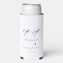 Latas Slim Enfriador de lata de boda personalizado “sip sip h