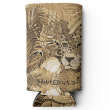 Enfriador de Lata de Leopardo Sepia Salvaje