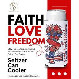 Latas Slim Enfriador de Lata de Seltzer Fe Amor Libertad