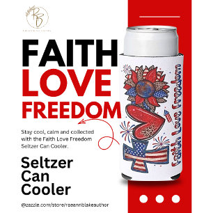 Latas Slim Enfriador de Lata de Seltzer Fe Amor Libertad