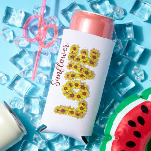 Latas Slim Enfriador de Lata Delgado Amor de Girasol
