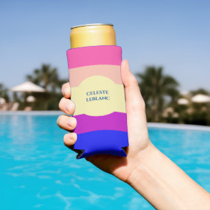 Latas Slim Rayas de Colores Brillantes-Verano- Enfriador de L
